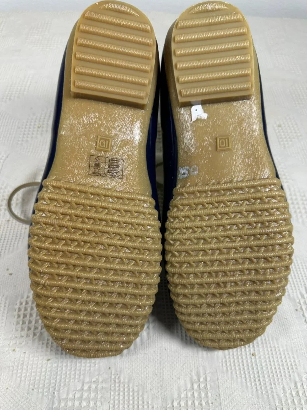 Jack Rogers Womens Navy Cream Gold Sparkle Duck Rain Boots 10 Waterproof Winter